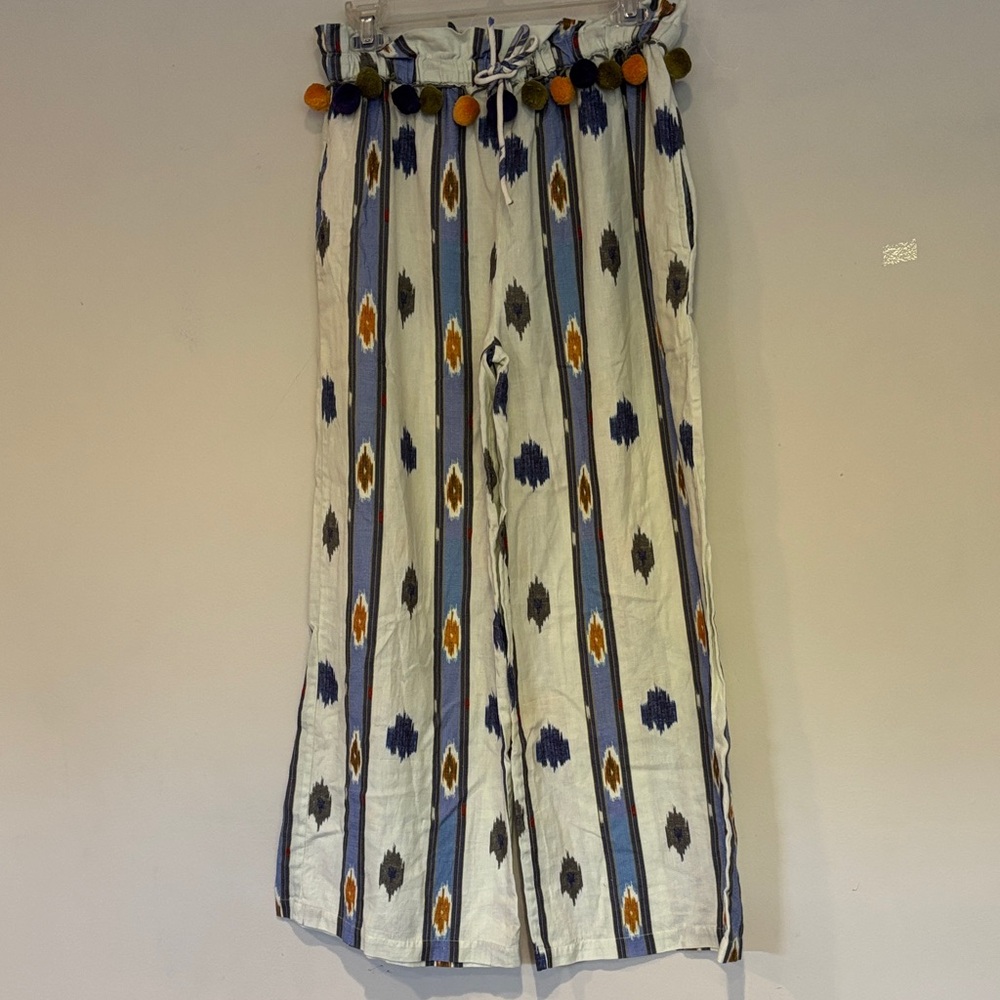 Ollari  New York XS Stylish Multicolor Patterned wide leg pants